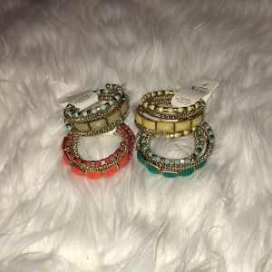 BEADED COIL BRACELET- GOLD WITH VARIOUS COLORS